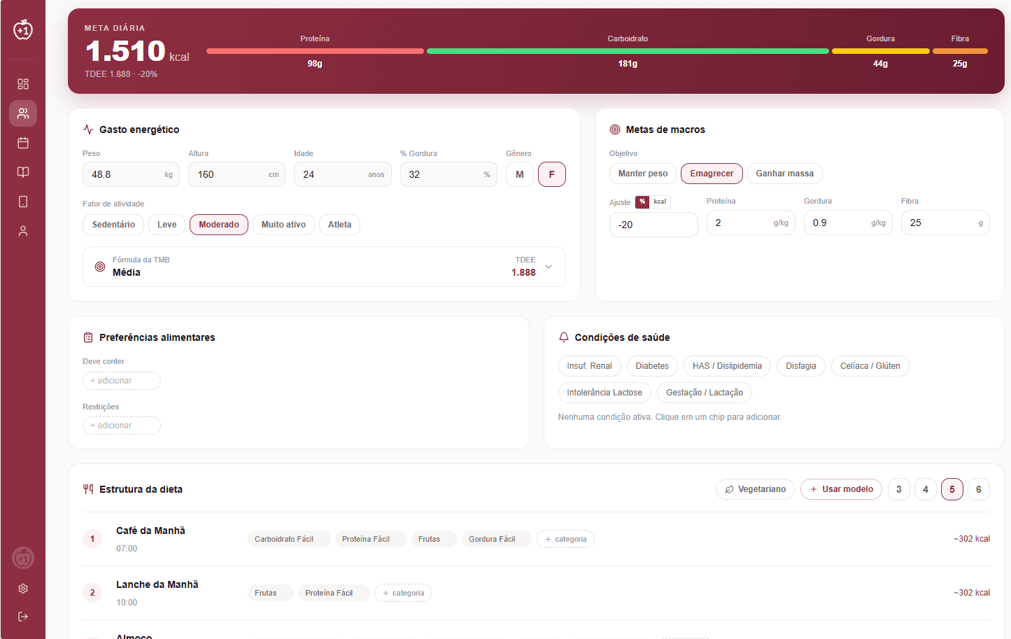 Biblioteca de receitas e templates